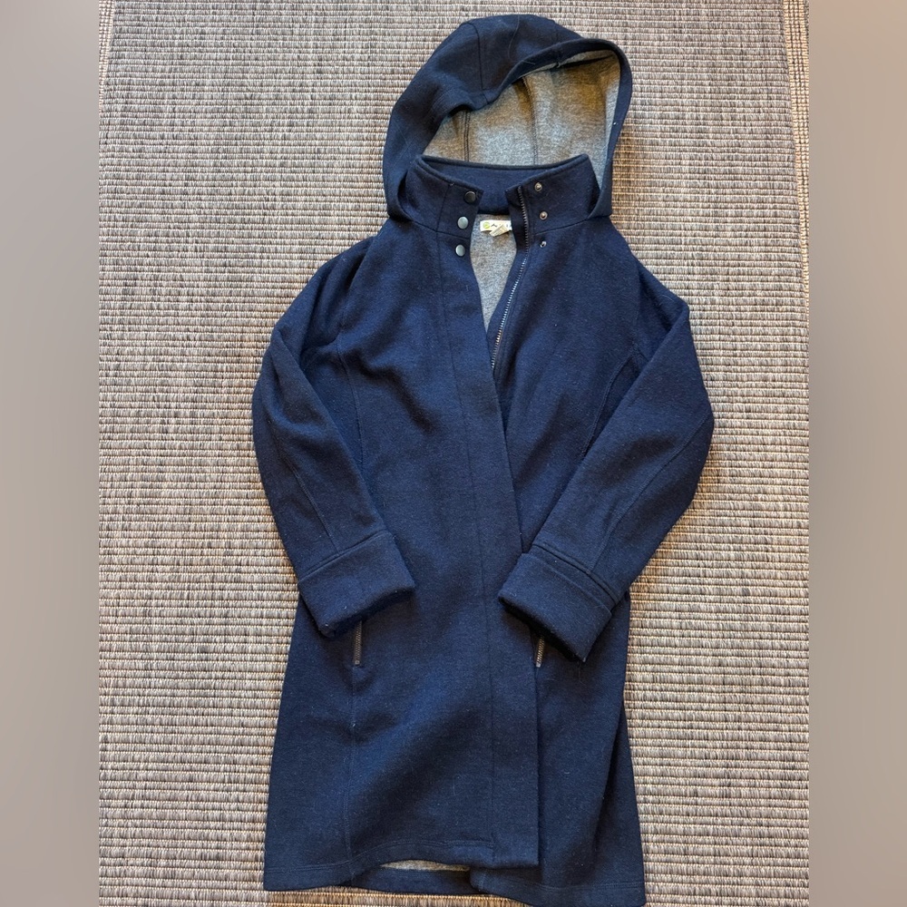 Women's Navy Hooded Raincoat